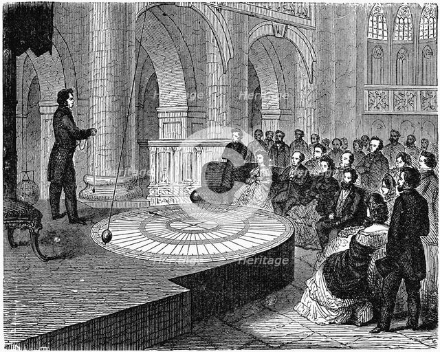 Repeat of Foucault's demonstration of the Earth's rotation, May 1851 (c1890). Artist: Unknown