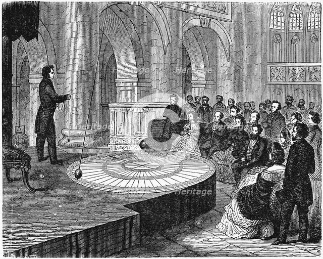 Repeat of Foucault's demonstration of the Earth's rotation, May 1851 (c1890). Artist: Unknown