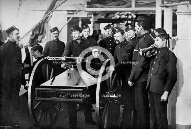 Repel boarders exercise, Sheerness Gunnery School, Kent, 1896. Artist: Gregory & Co