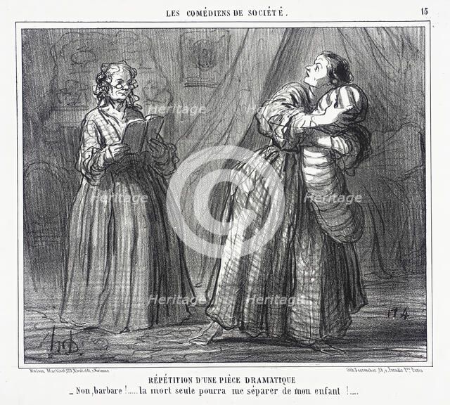 Répétition d'une pièce dramatique, 1858. Creator: Honore Daumier.