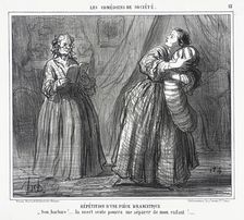 Répétition d'une pièce dramatique, 1858. Creator: Honore Daumier