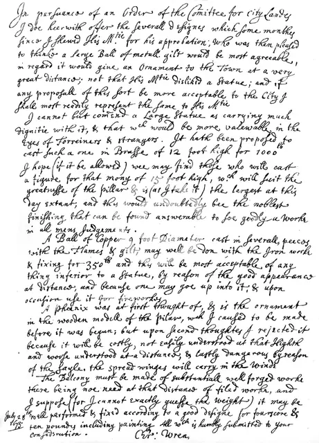 Report of Sir Christopher Wren to the Committee of the City Lands, 1675, (1840). Artist: Sir Christopher Wren
