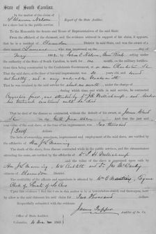 Report of South Carolina State Auditor reviewing facts and making settlement of $2,000..., 1863. Creator: Unknown