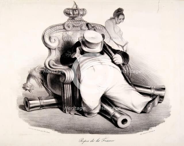Repos de la France, 1834. Creator: Honore Daumier.