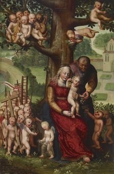 Repose on Flight into Egypt with Many Angels, 16th century. Creator: Unknown