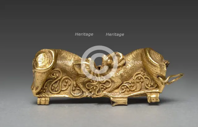 Repoussé Gold Clasp, 1200s. Creator: Unknown.