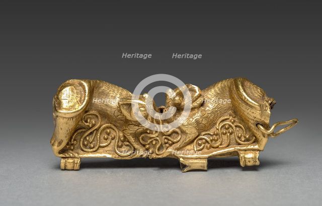 Repoussé Gold Clasp, 1200s. Creator: Unknown.