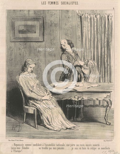 Repoussée ... une porte me reste ouverte ..., 19th century. Creator: Honore Daumier.