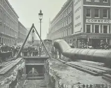 Replacing an old gas main, Commercial Street, London, 1906