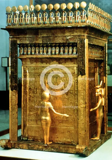 Replica canopic chest from the Tomb of Tutankhamun, Egypt. Artist: Unknown