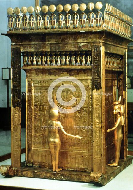 Replica canopic chest from the Tomb of Tutankhamun, Egypt. Artist: Unknown