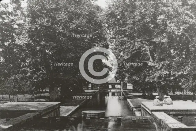 Reproduction of a book illustration showing Shalimar Bagh (gardens), nr. Srinagar, Kashmir, c1925. Creator: Frances Benjamin Johnston.