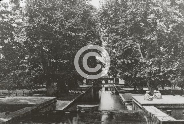 Reproduction of a book illustration showing Shalimar Bagh (gardens), nr. Srinagar, Kashmir, c1925. Creator: Frances Benjamin Johnston.