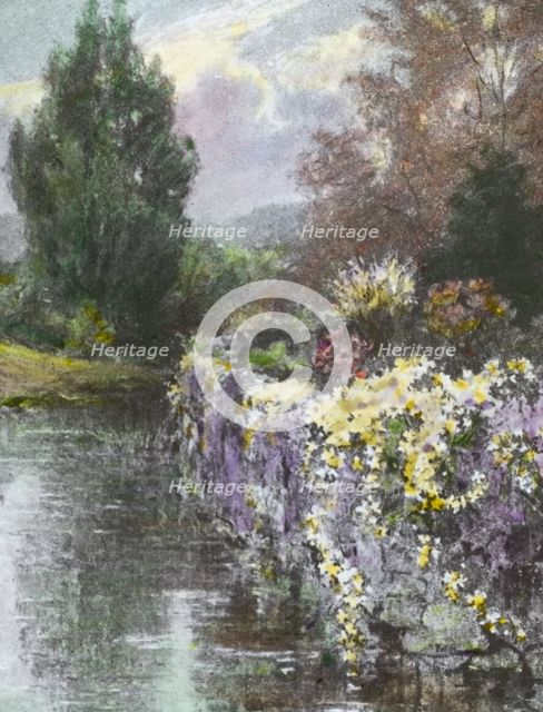 Reproduction of an illustration, painting of a river bank, c1920. Creator: Frances Benjamin Johnston.