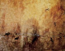 Reproduction of Levantine Paintings depicting a hunting scene. Canyon of Valltorta (Castellón)
