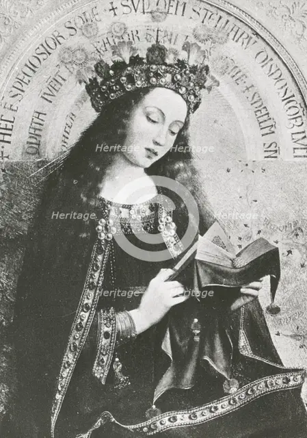 Reproduction of painting showing Virgin Mary. Creator: Frances Benjamin Johnston.