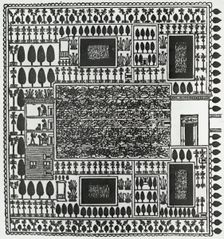 Reproduction of print showing Egyptian garden plan, between 1915 and 1925. Creator: Frances Benjamin Johnston