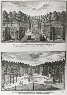 Reproduction of print showing Regelspeil and theater in Nymphenberg garden, Munich..., c1915 - 1925 Creator: Frances Benjamin Johnston