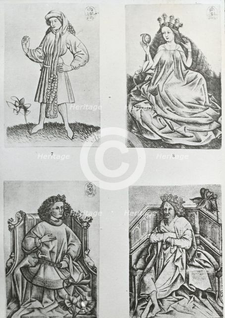 Reproduction of prints showing four figures, between 1915 and 1925. Creator: Frances Benjamin Johnston.