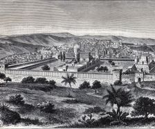 Reproduction of the Temple of Solomon in Jerusalem in the time of Jesus Christ, copy of an engrav…