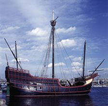 Reproduction of the Santa Maria ship with which Christopher Columbus made ??the voyage to America