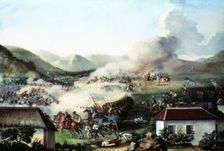 Representation in a painting of the Battle of Boyacá, which took place on August 7, 1819