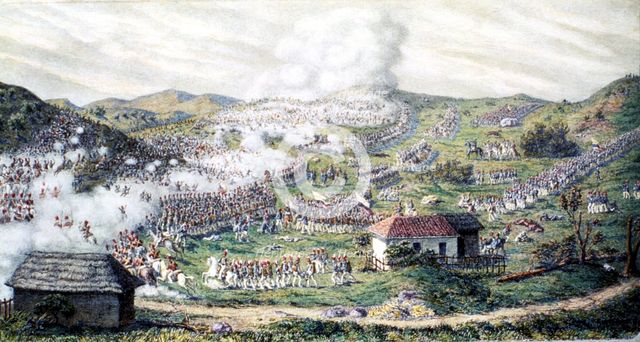 Representation in a painting of the Battle of Boyacá, August 7, 1819.