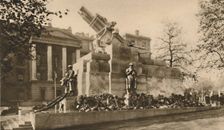 Representation in Stone of a 9-Inch Howitzer That Caused Great Controversy c1935. Creator: Unknown