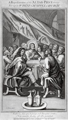 Representation of an altarpiece in the Church of St Mary, Whitechapel, London, c1810. Artist: Anon