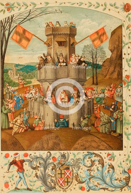 Representation of the Catholic Church as The Fortress of Faith, 1877.  Creator: Unknown.