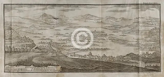Representation of the city of Mexico (Mexico-Tenochtitlan), 1771. Creator: Domingo Pauner.