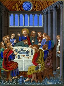 Representation of The Last Supper on enamelled copper, 16th century (1849).Artist: Franz Kellerhoven