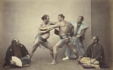 Representatives of Nio, the Japanese Hercules, 1866-1867. Creator: Felice Beato