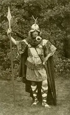 Represents King Arthur Wearing Costume of British Chieftain, Sixth Century AD. 1924 Creator: Herbert Norris