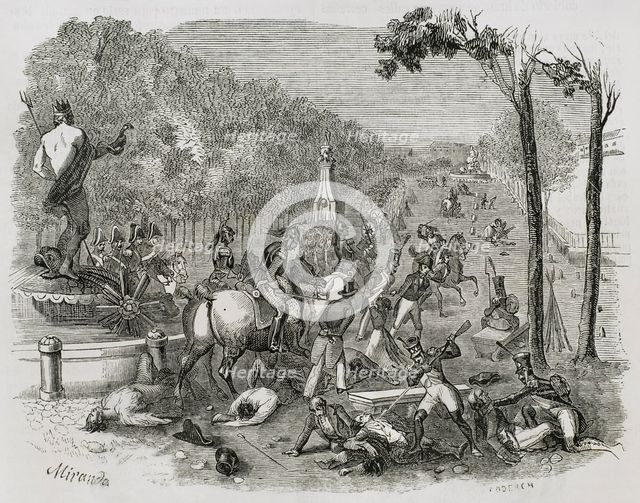 Repression by French troops after the Dos de Mayo Uprising, Madrid, Spain, 1808, (1853). Creator: Miranda.