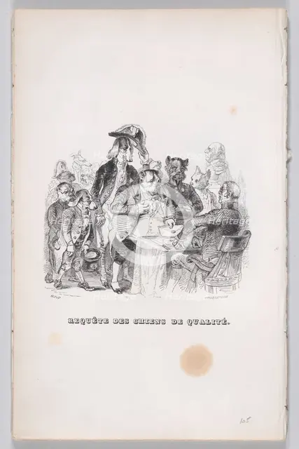Request of quality dogs from The Complete Works of Béranger, 1836. Creator: John Thompson.