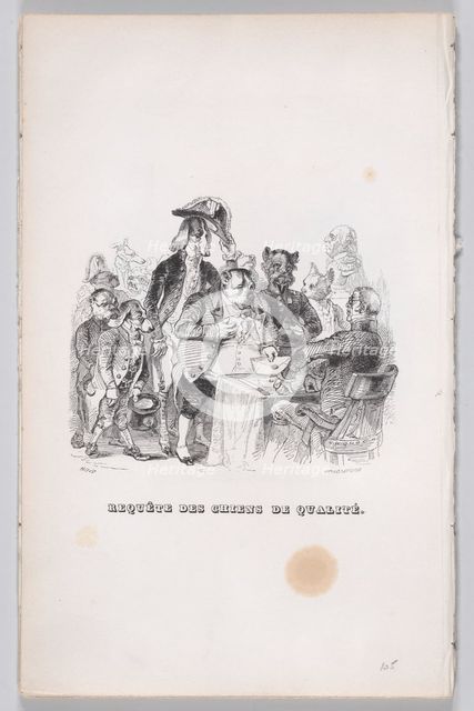 Request of quality dogs from The Complete Works of Béranger, 1836. Creator: John Thompson.