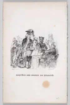 Request of quality dogs from The Complete Works of Béranger, 1836. Creator: John Thompson