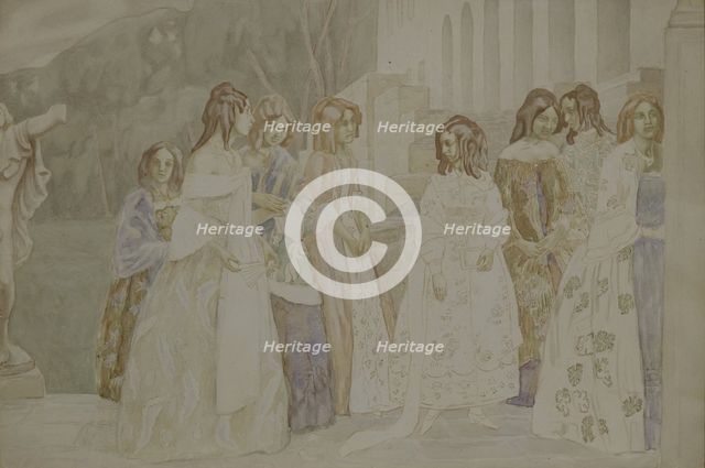Requiem, 1905. Artist: Borisov-Musatov, Viktor Elpidiforovich (1870-1905)