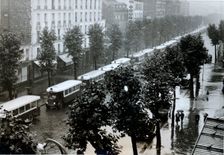 Requisition of Paris buses for military use, Porte de la Villette, World War II, c1940-c1944. Creator: Unknown