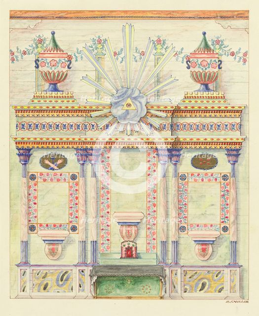Reredos and Wall Paintings, 1937. Creator: Randolph F Miller.
