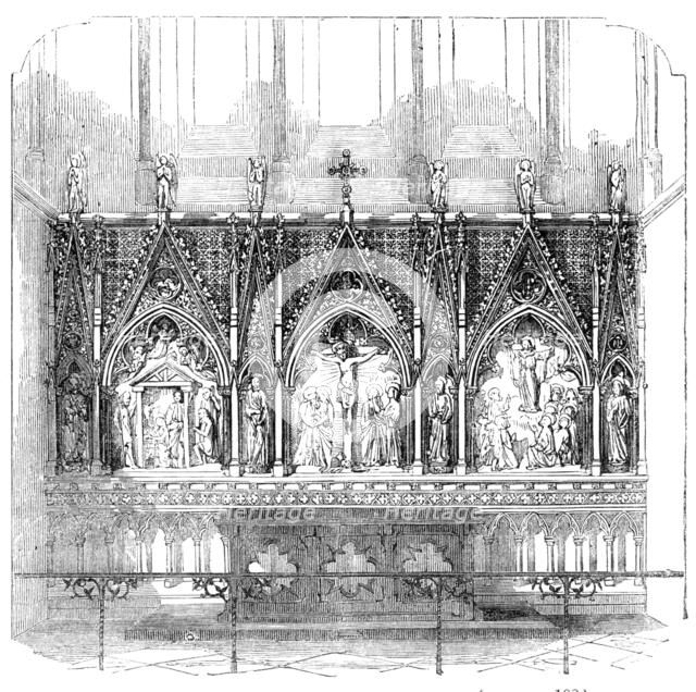Reredos in the Restored Church of Bedminster, 1856.  Creator: Unknown.