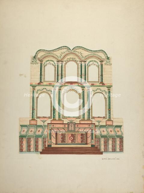 Reredos-Mission San Juan Bautista, 1938. Creator: Ethel Dougan.