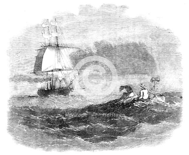 Rescue of Capt. Baker and a Seaman by the Royal Mail Steamer "England", 1857. Creator: Unknown.