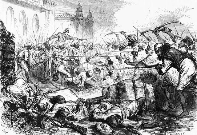 'Rescue of Cheyte Sing: Attack on the Sepoys', c1891. Creator: James Grant.