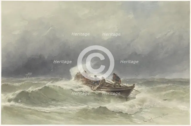 Rescue at sea, 1838-1892. Creator: Jacob Eduard van Heemskerck van Beest.
