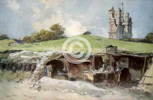 'Rescue station at Mont St Eloi', Artois, France, 6 June 1915 (1926). Artist: Francois Flameng