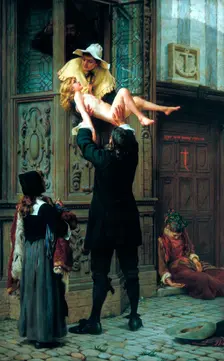 Rescued from the Plague 1898. Artist: Francis William Topham