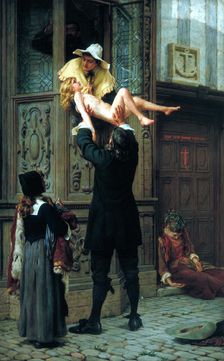 Rescued from the Plague 1898. Artist: Francis William Topham