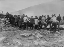 Rescuers at Austin pulling down ruins, between c1910 and c1915. Creator: Bain News Service